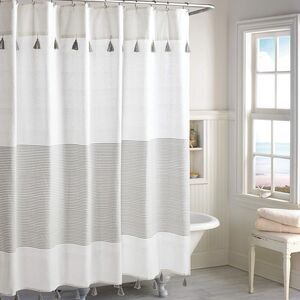 Panama‎ Stripe Shower Curtain- Peri Home Grey